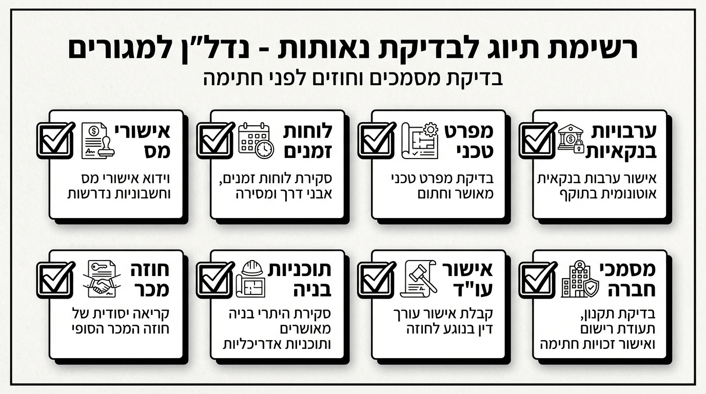 צ'ק-ליסט לבדיקה לפני חתימה על הסכם פינוי בינוי