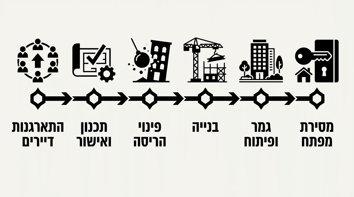 לוחות זמנים בפרויקט פינוי בינוי - שלבי התהליך