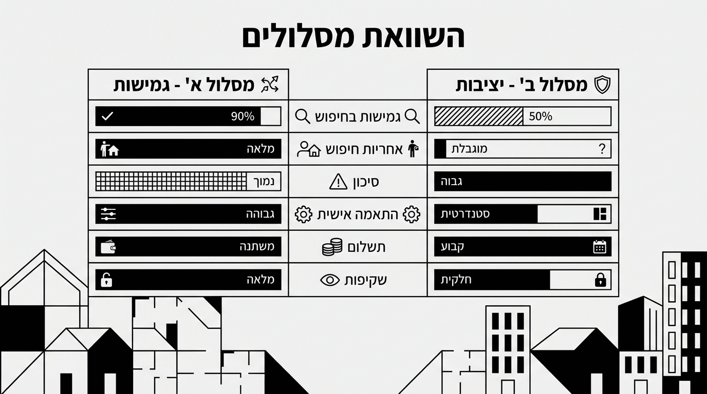 השוואת מסלולים בפינוי בינוי - דירה שהיזם מאתר מול שכר דירה עצמאי