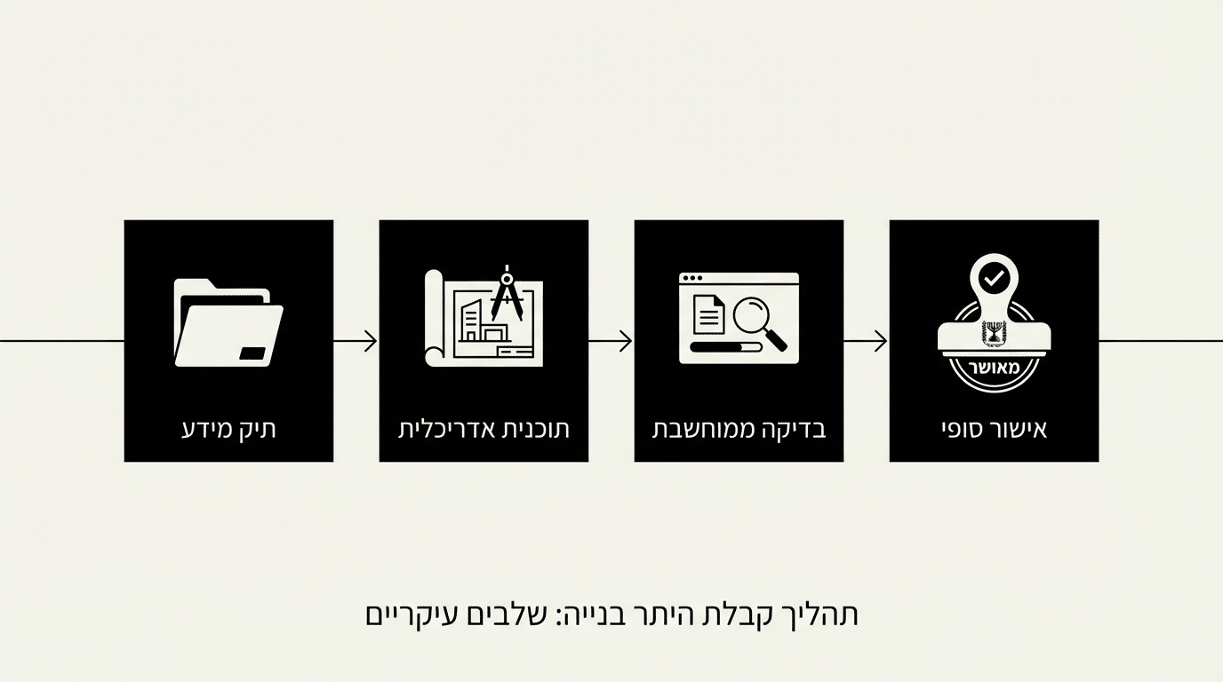 השלבים המרכזיים בתהליך קבלת היתר בנייה לפינוי בינוי - מתיק מידע ועד היתר סופי