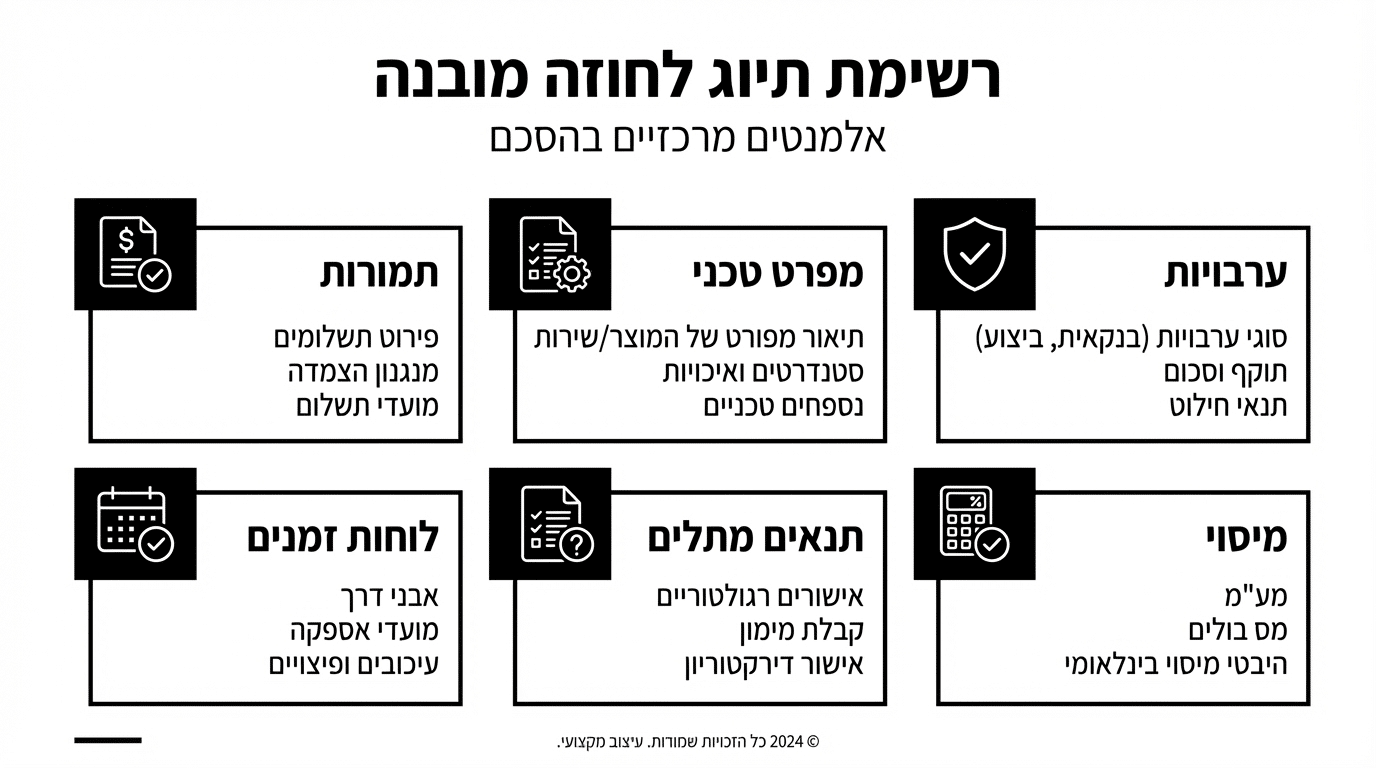 טבלת סעיפים חיוניים בהסכם פינוי בינוי