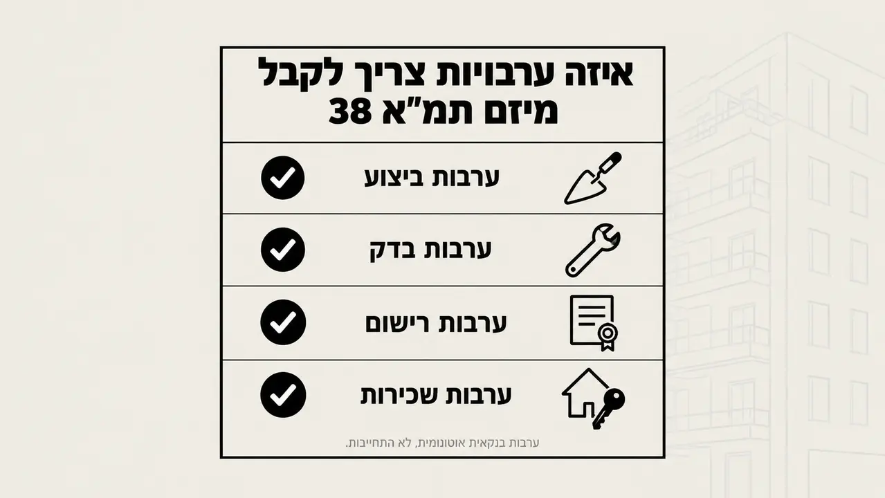 איזה ערבויות צריך לקבל מיזם תמ״א 38?